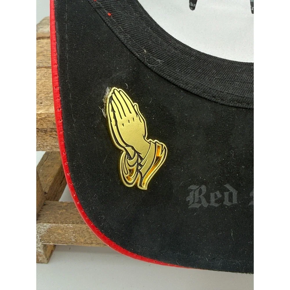 mens hatRed Monkey Los Angeles Virgin Mary Trucker Hat Red Black Limited Edition